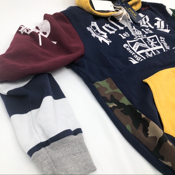 Polo Ralph Lauren Patchwork Rugby Hoodie - Picture 7 of 8